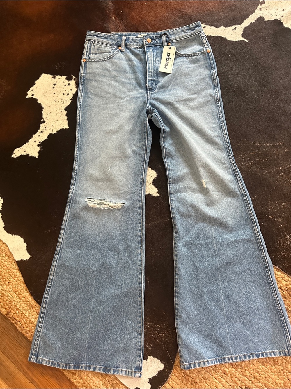 Wrangler Light Blue Flare Wide-Leg Jeans